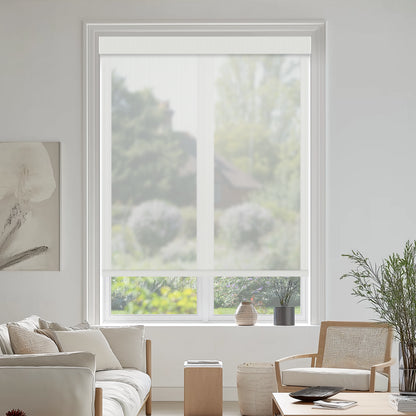 Kewen Snow Flame Retardant Sheer Roller Shades