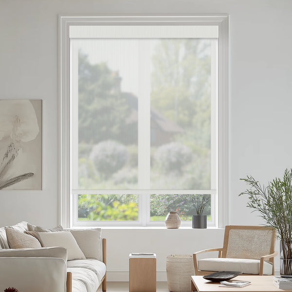 Kewen Snow Flame Retardant Sheer Roller Shades