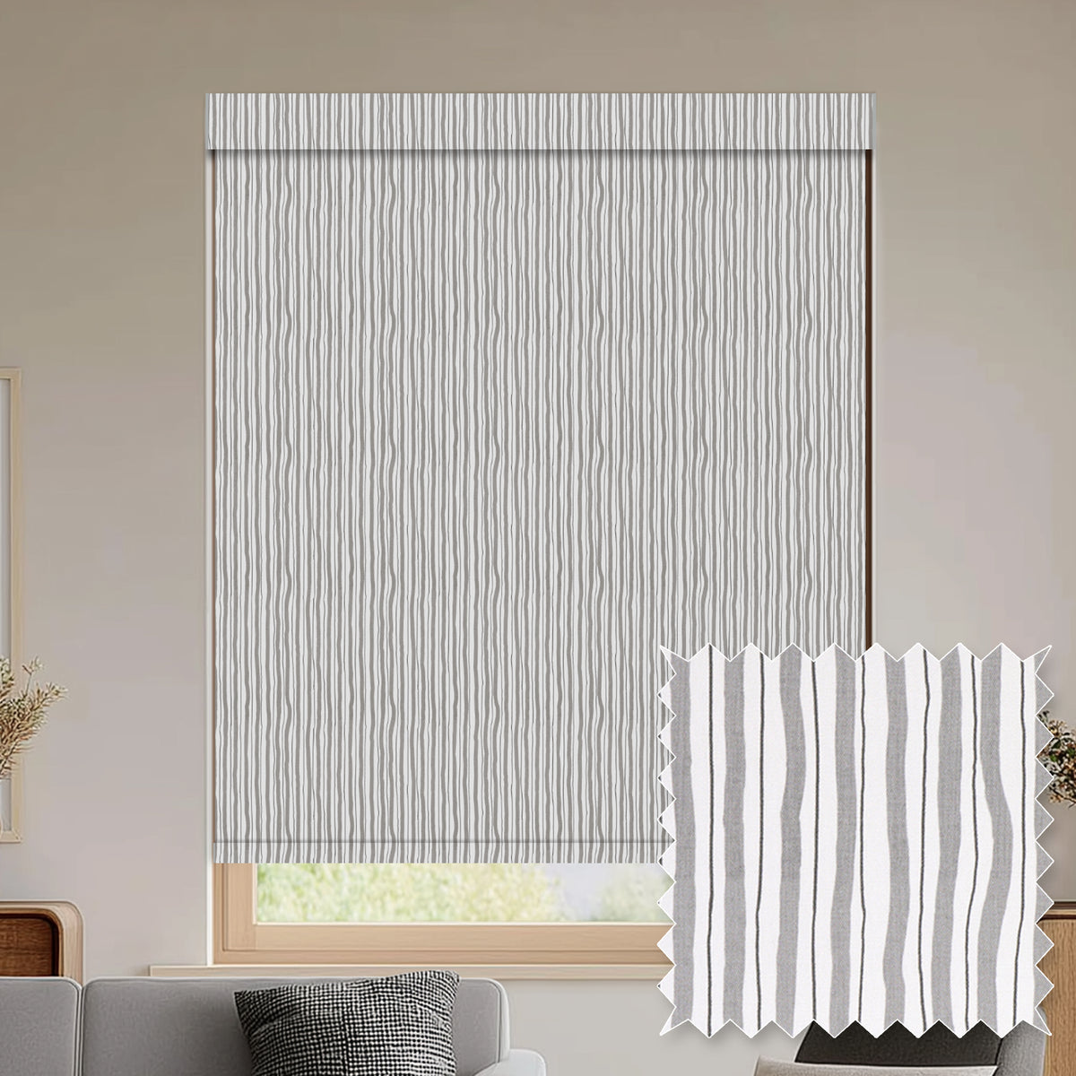 Luers Grey Blackout Roller Shades