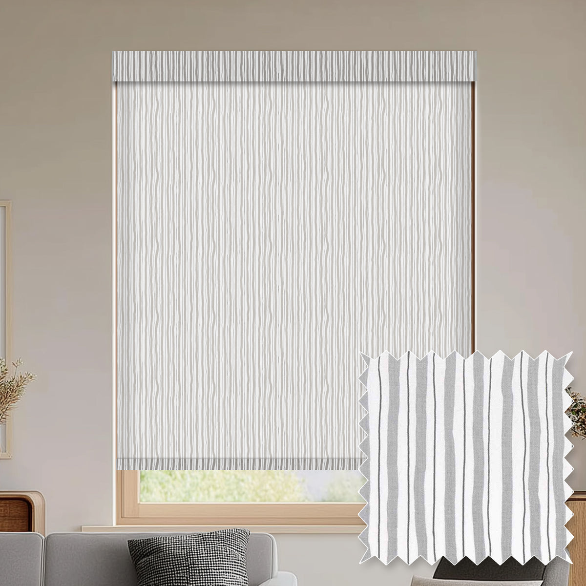 Luers Grey Light Filtering Roller Shades