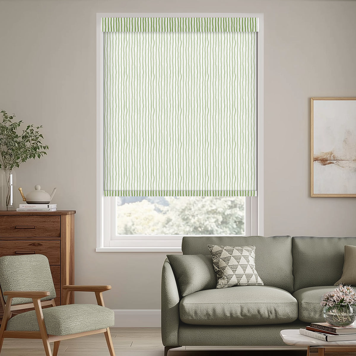 Luers Matcha Light Filtering Roller Shades