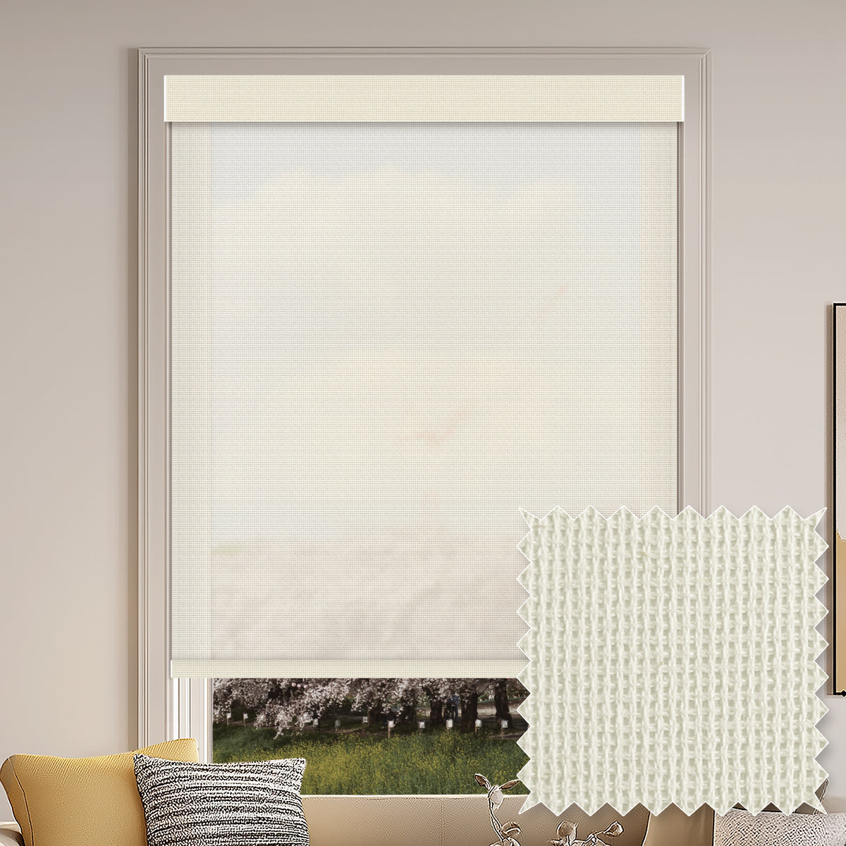 Madhu Cotton Coconut Sheer Roller Shades