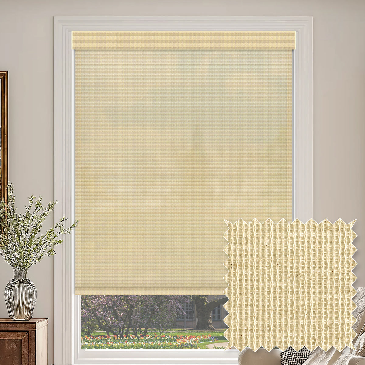 Madhu Cotton Peanut Sheer Roller Shades