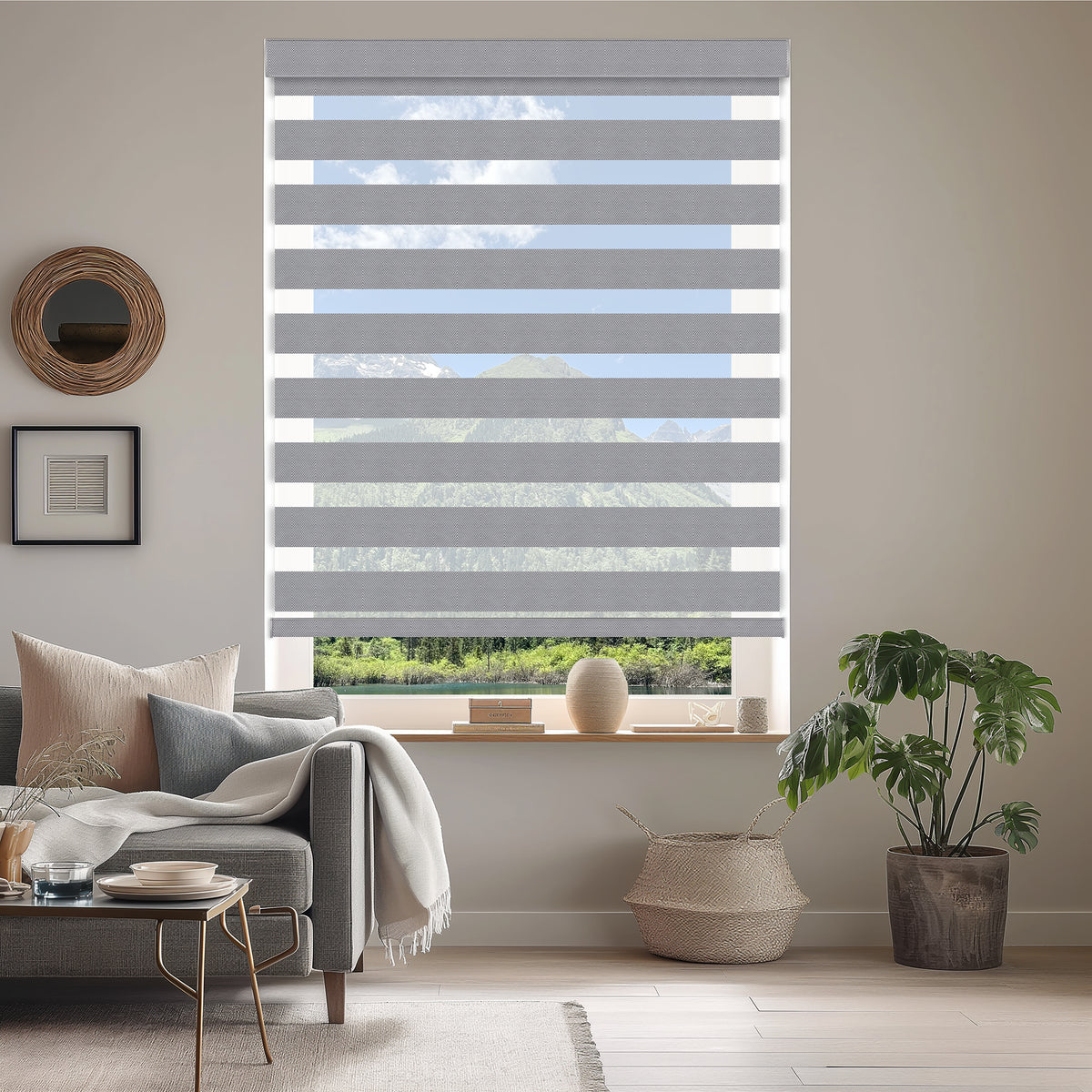 Murree Silver Blackout Zebra Shade