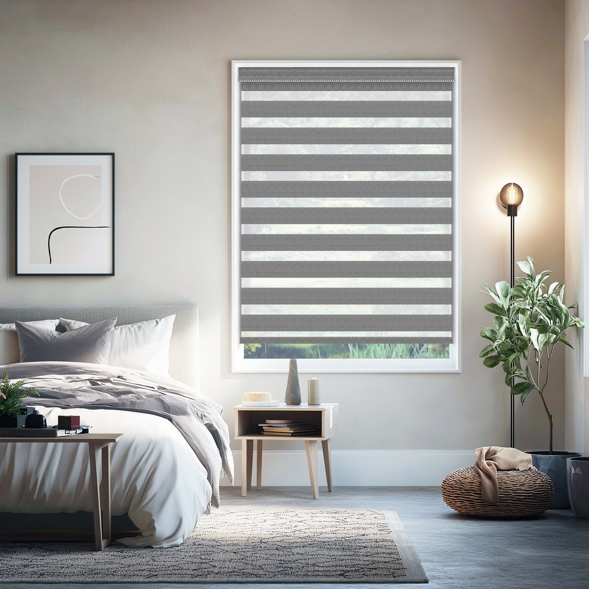 Milton Steel Light Filtering Zebra Shade