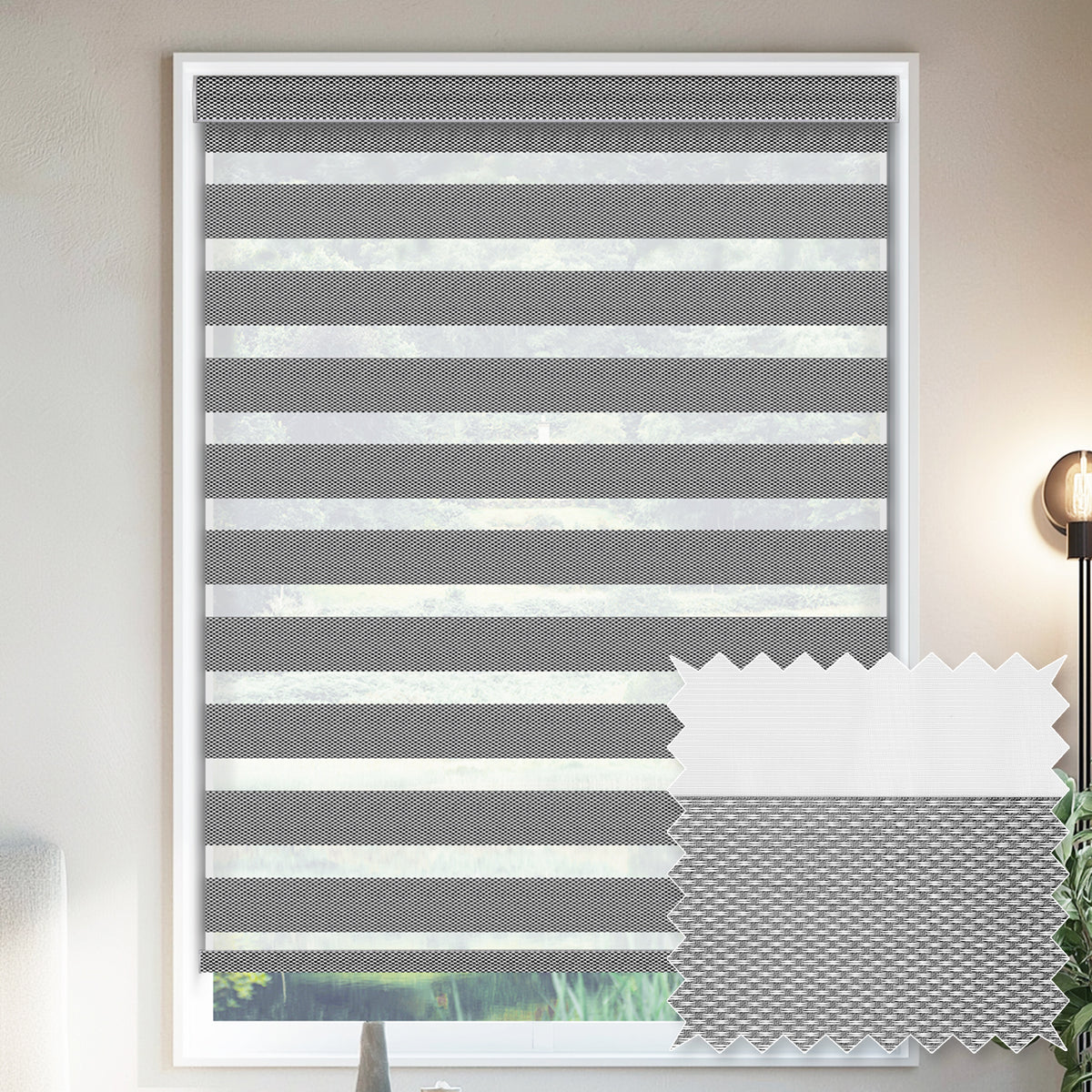 Milton Steel Light Filtering Zebra Shade
