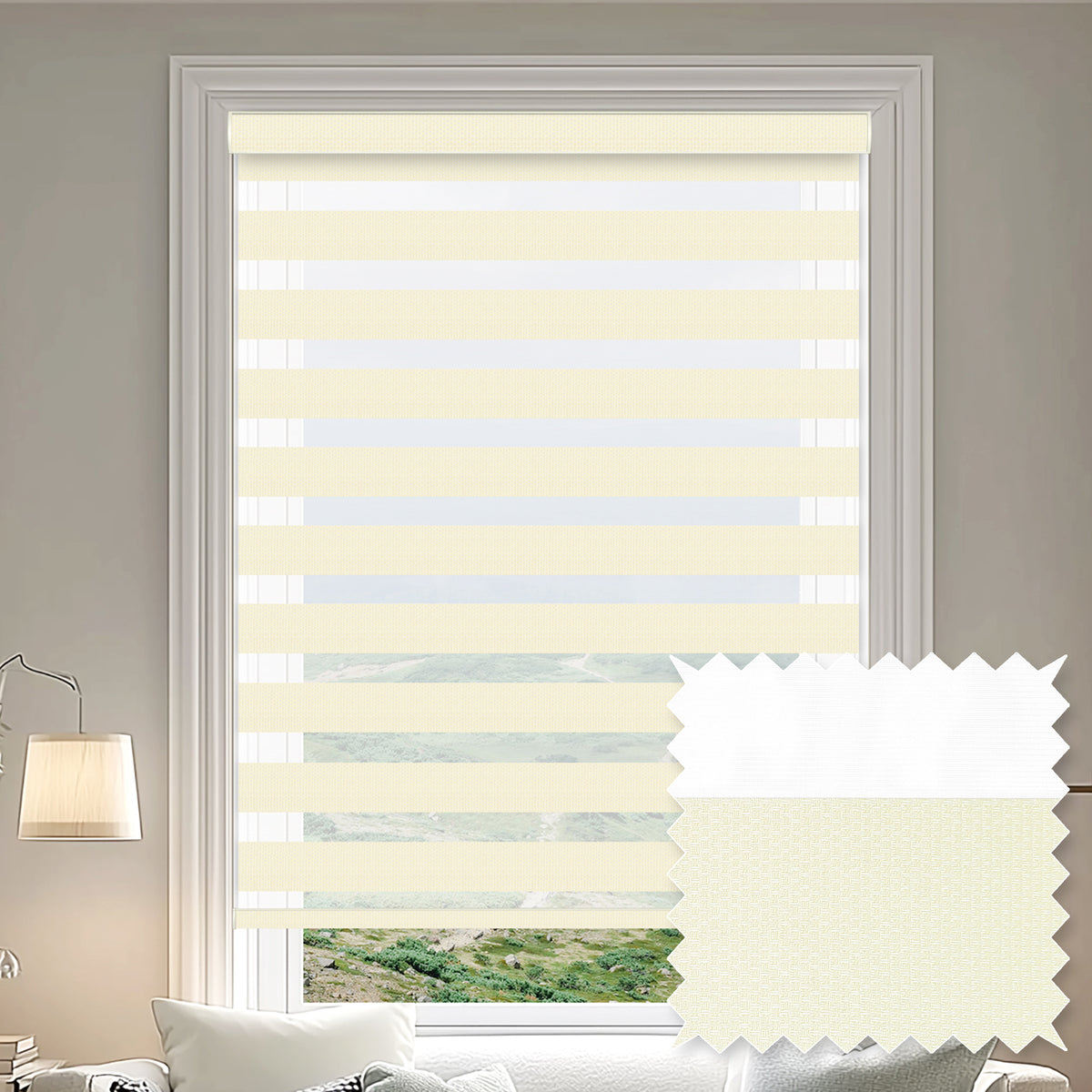 Milton Cream Light Filtering Zebra Shade
