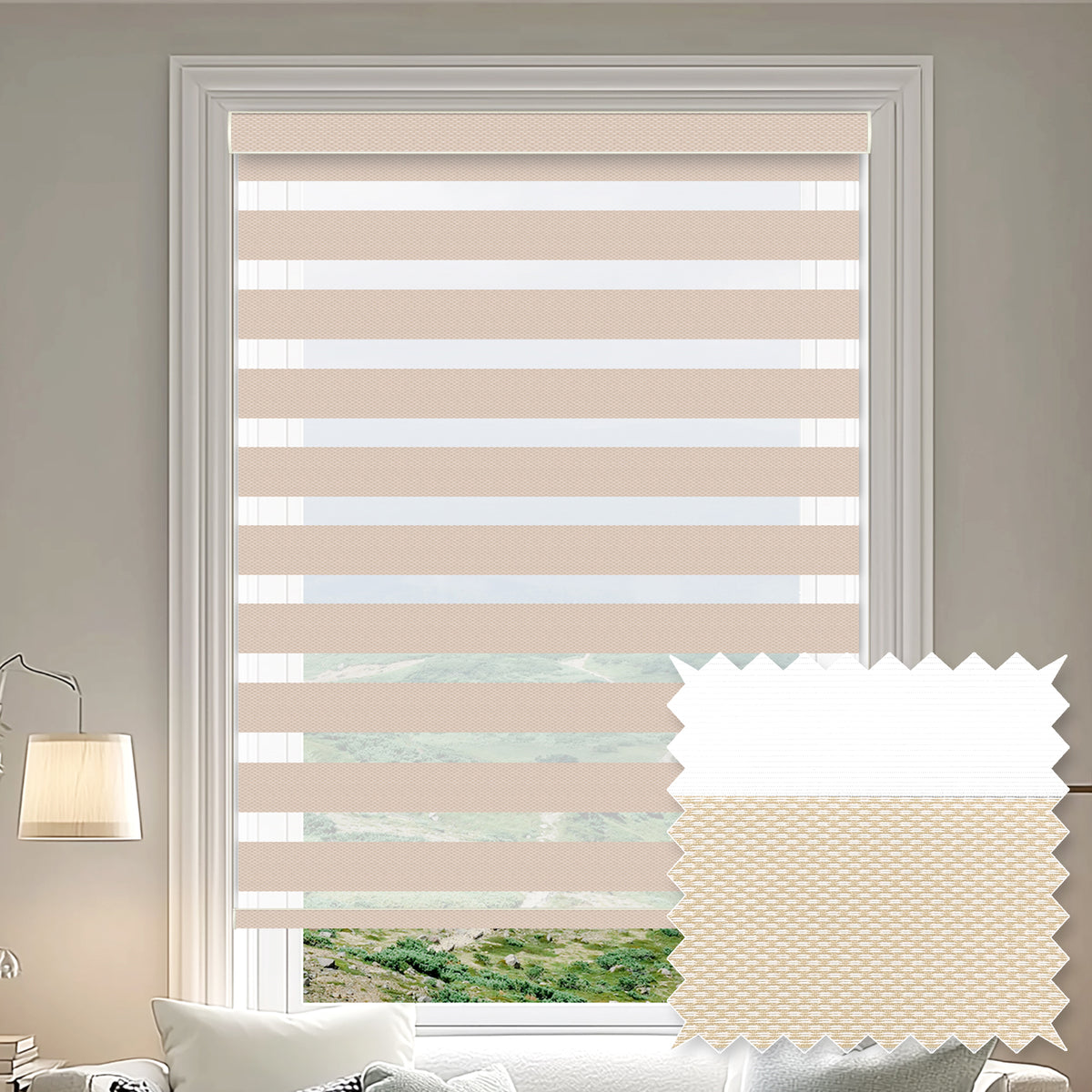 Milton Champagne Light Filtering Zebra Shade