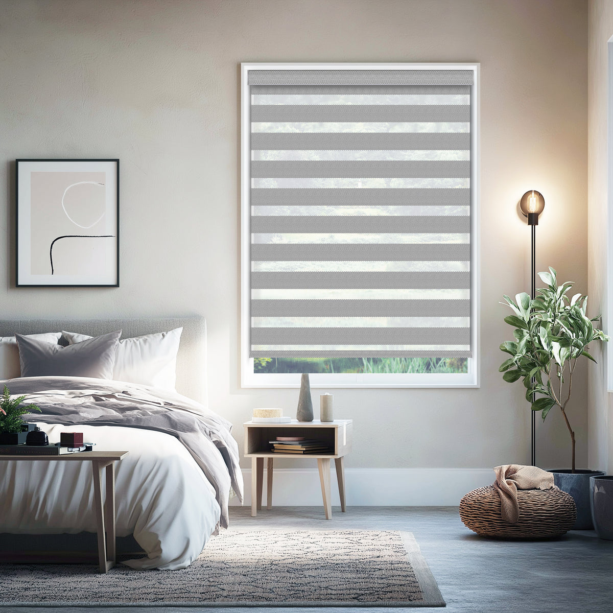 Milton Silver Light Filtering Zebra Shade