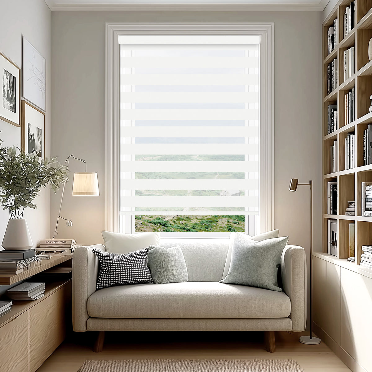 Milton Snow Light Filtering Zebra Shade
