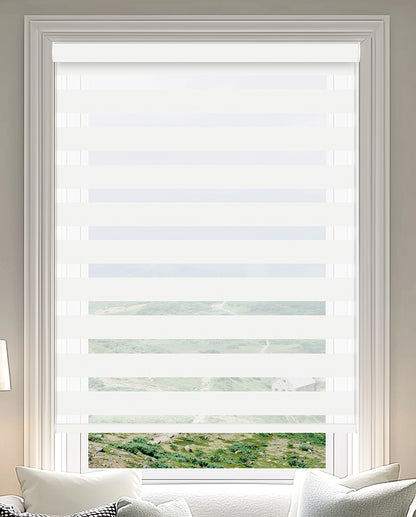 Milton Snow Light Filtering Zebra Shade