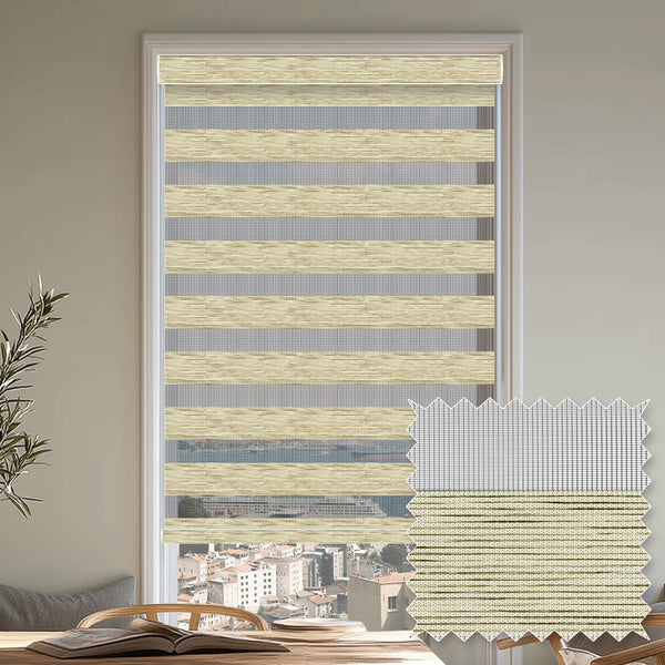 Pollux Champagne Light Filtering Zebra Shade