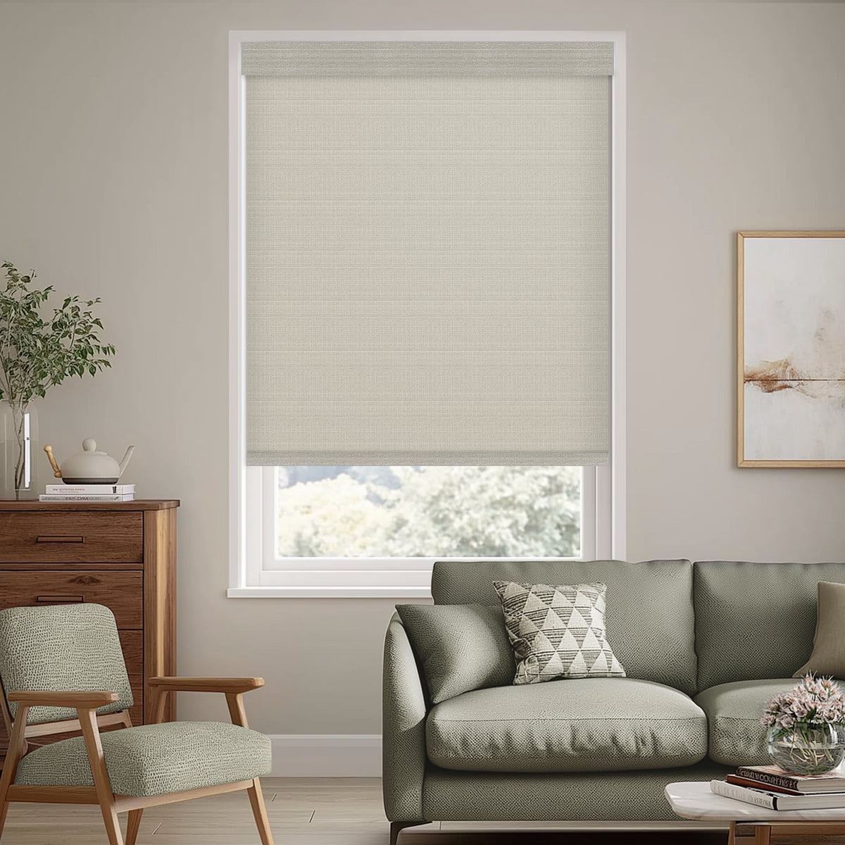 Quintana Cement Light Filtering Roller Shades