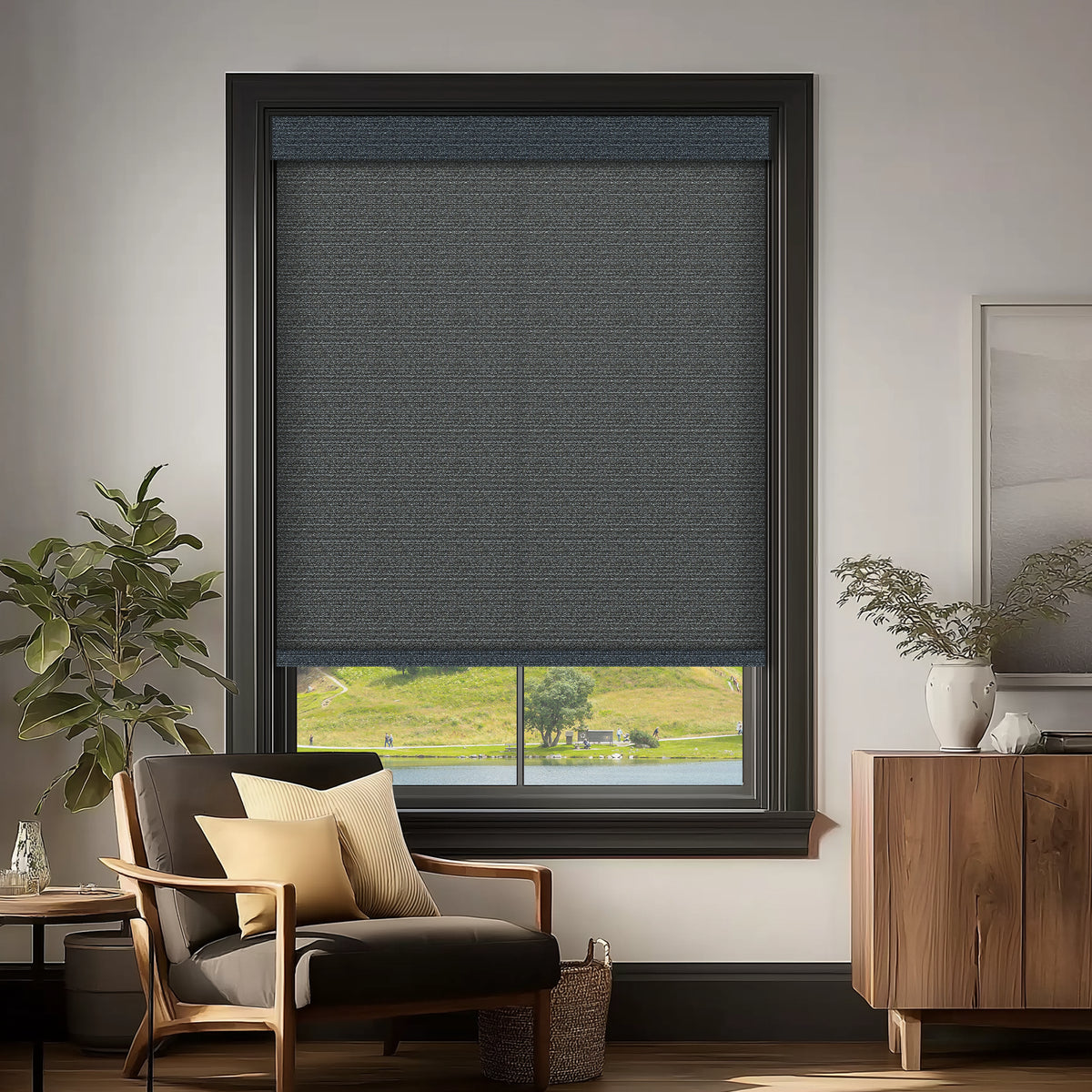 Quintana Obsidian Light Filtering Roller Shades