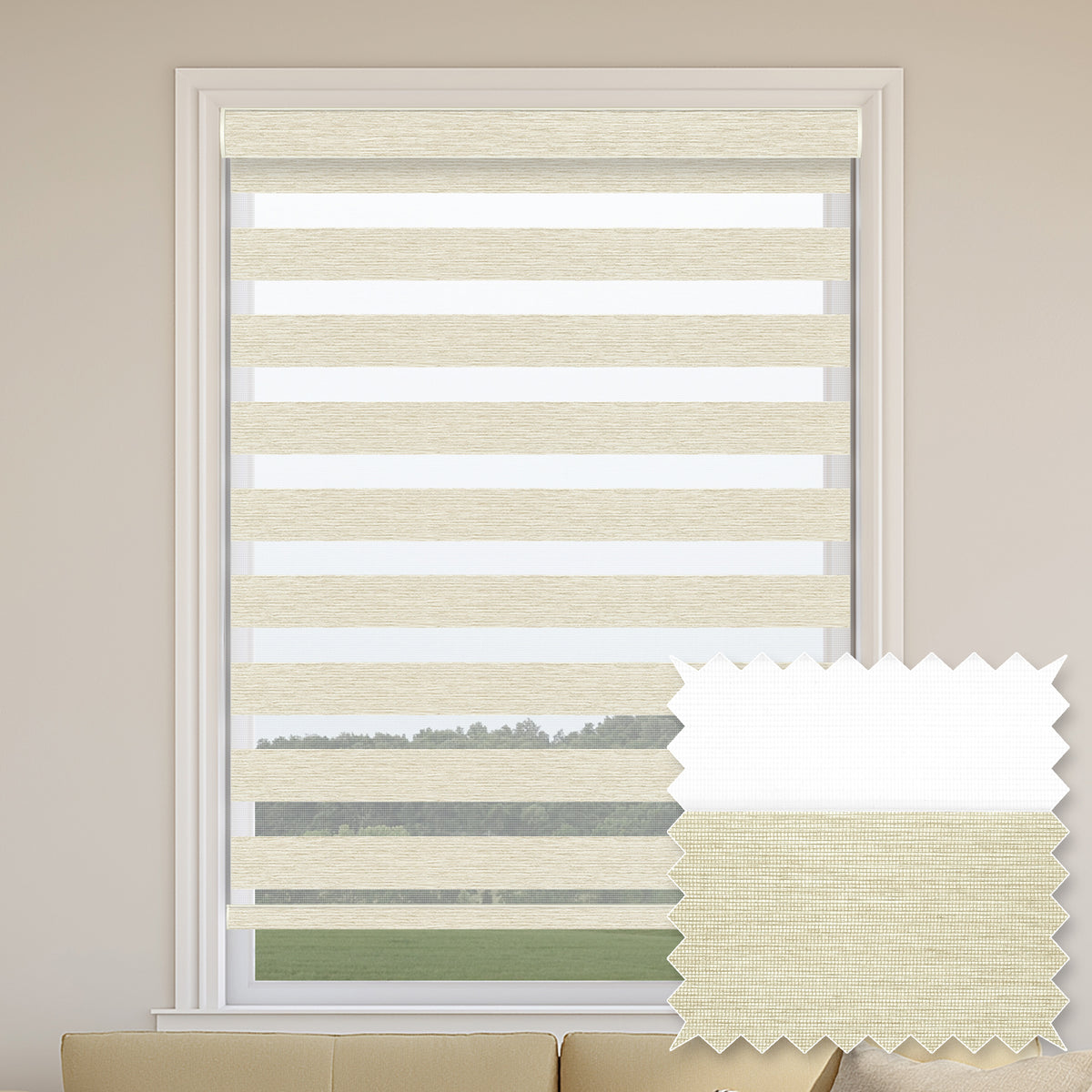 Rasch Champagne Light Filtering Zebra Shade