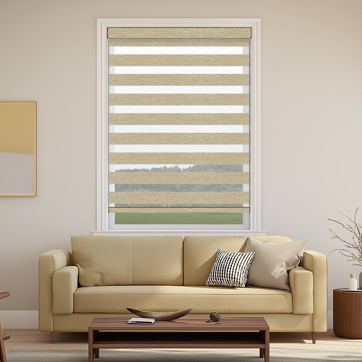 Rasch Sand Light Filtering Zebra Shade