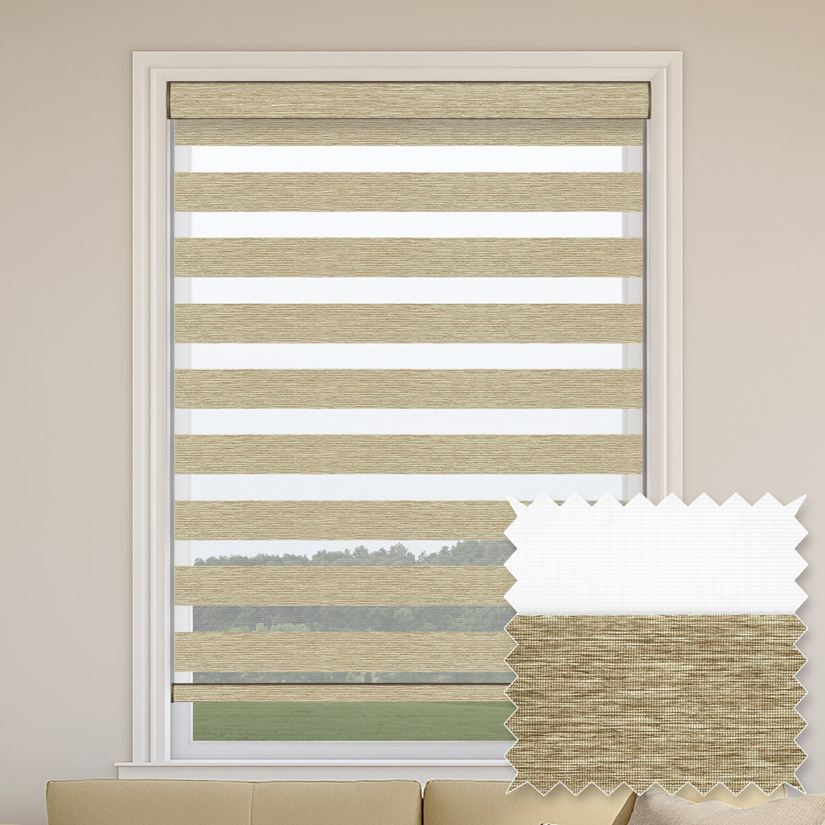 Rasch Sand Light Filtering Zebra Shade