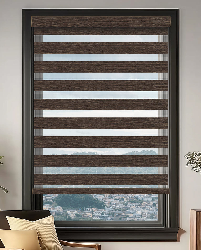 Rasch Chocolate Light Filtering Zebra Shade