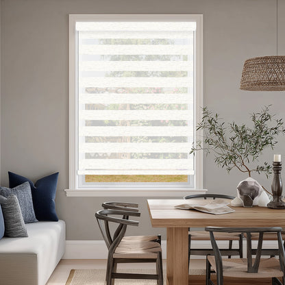 Rosier Snow Light Filtering Zebra Shade