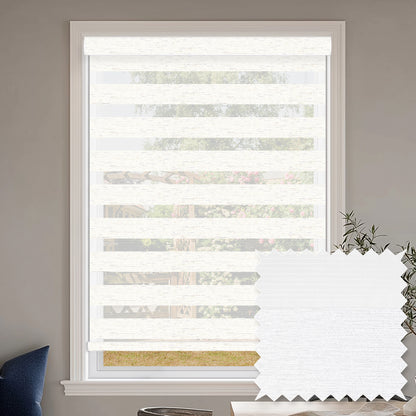 Rosier Snow Light Filtering Zebra Shade