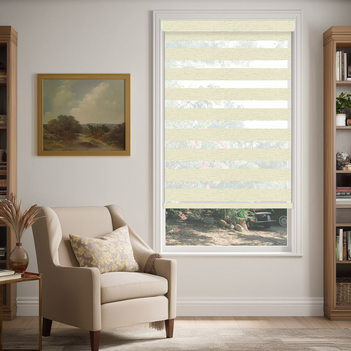 Rosier Cream Light Filtering Zebra Shade