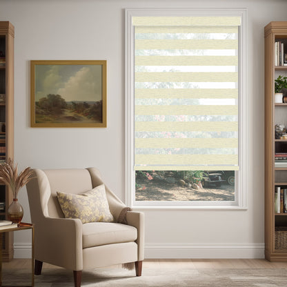 Rosier Cream Light Filtering Zebra Shade