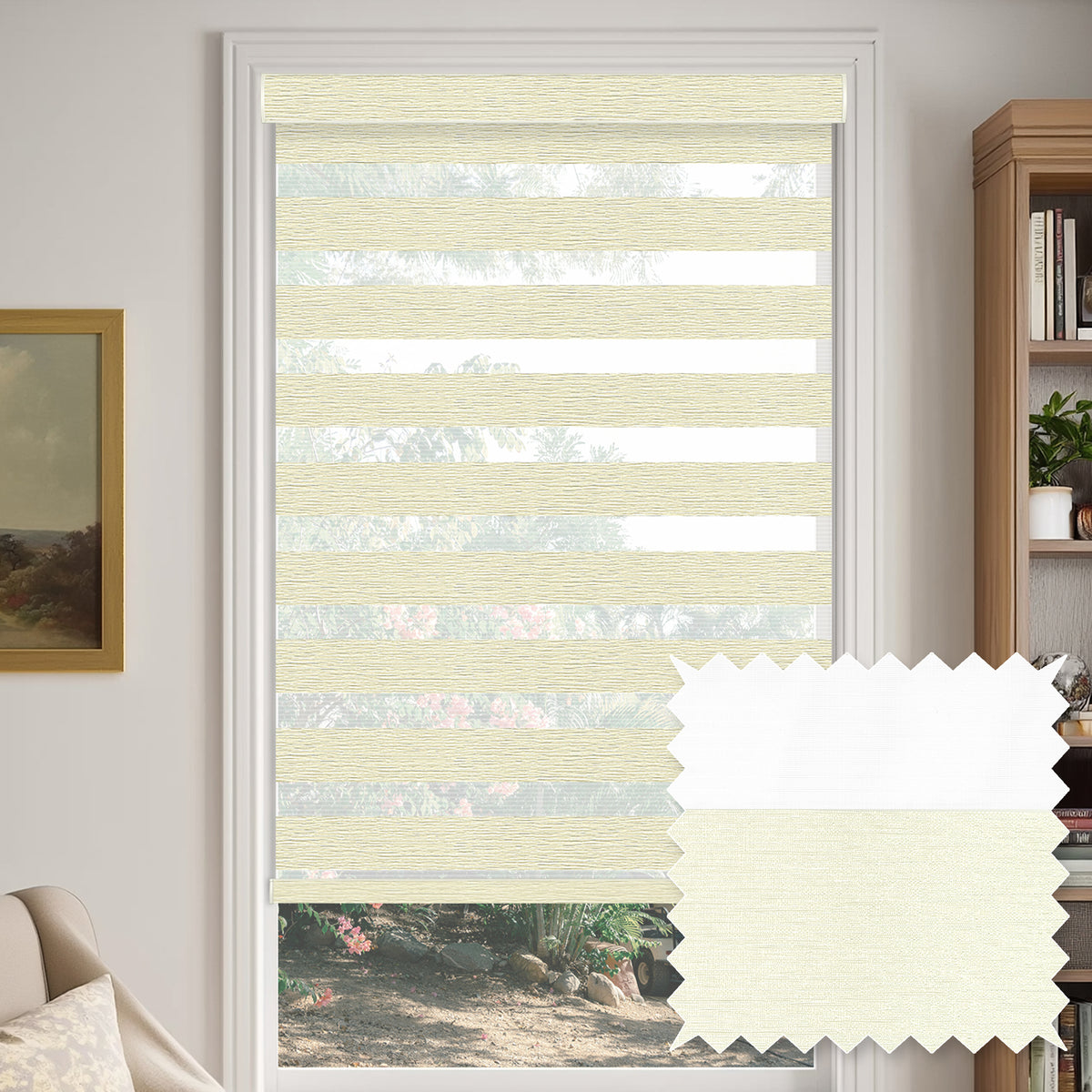 Rosier Cream Light Filtering Zebra Shade
