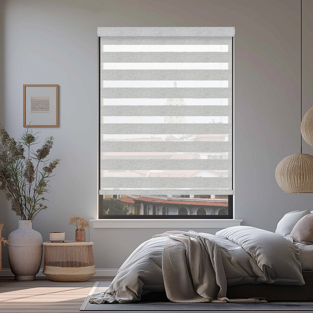 Rosier Silver Light Filtering Zebra Shade