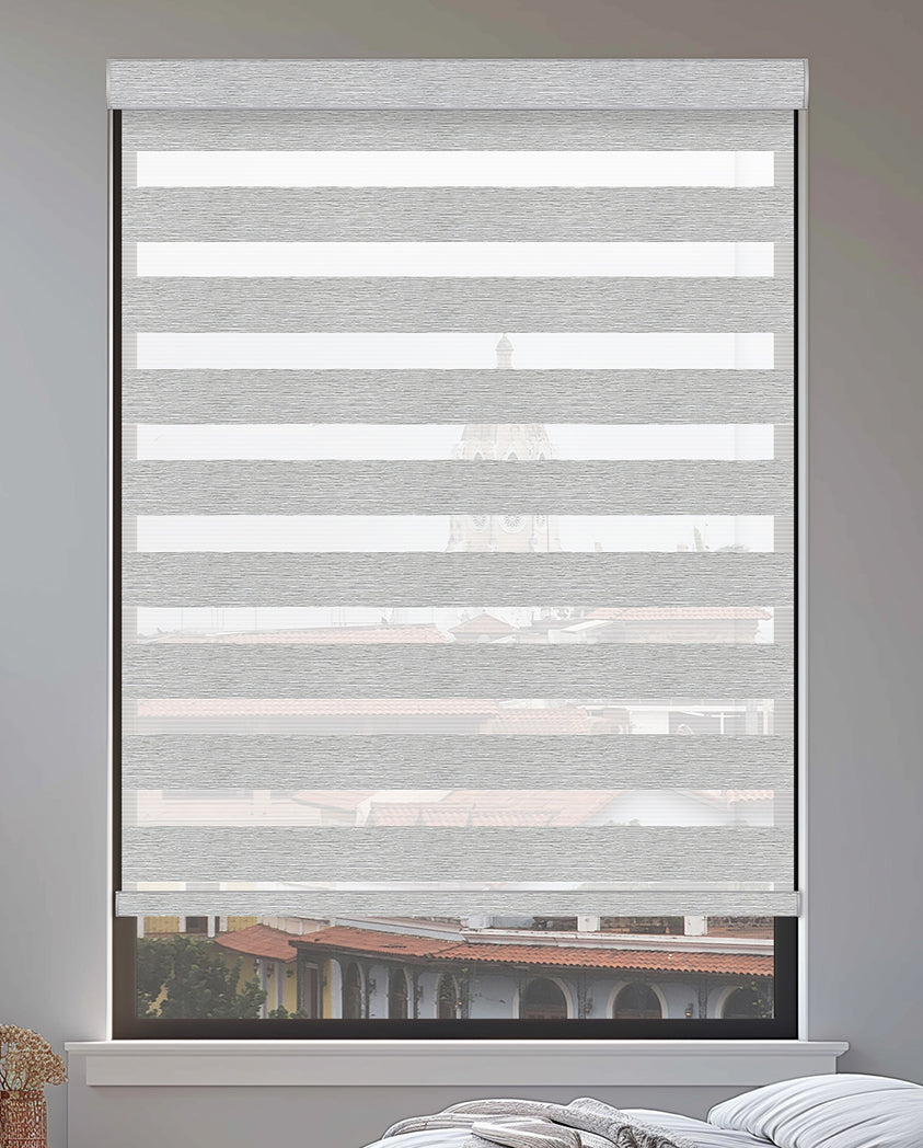 Rosier Silver Light Filtering Zebra Shade