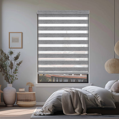 Rosier Steel Light Filtering Zebra Shade