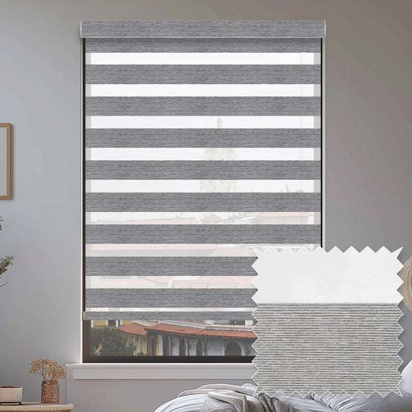 Rosier Steel Light Filtering Zebra Shade