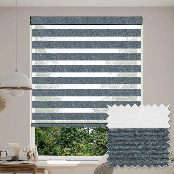 Rimini Denim Light Filtering Zebra Shade