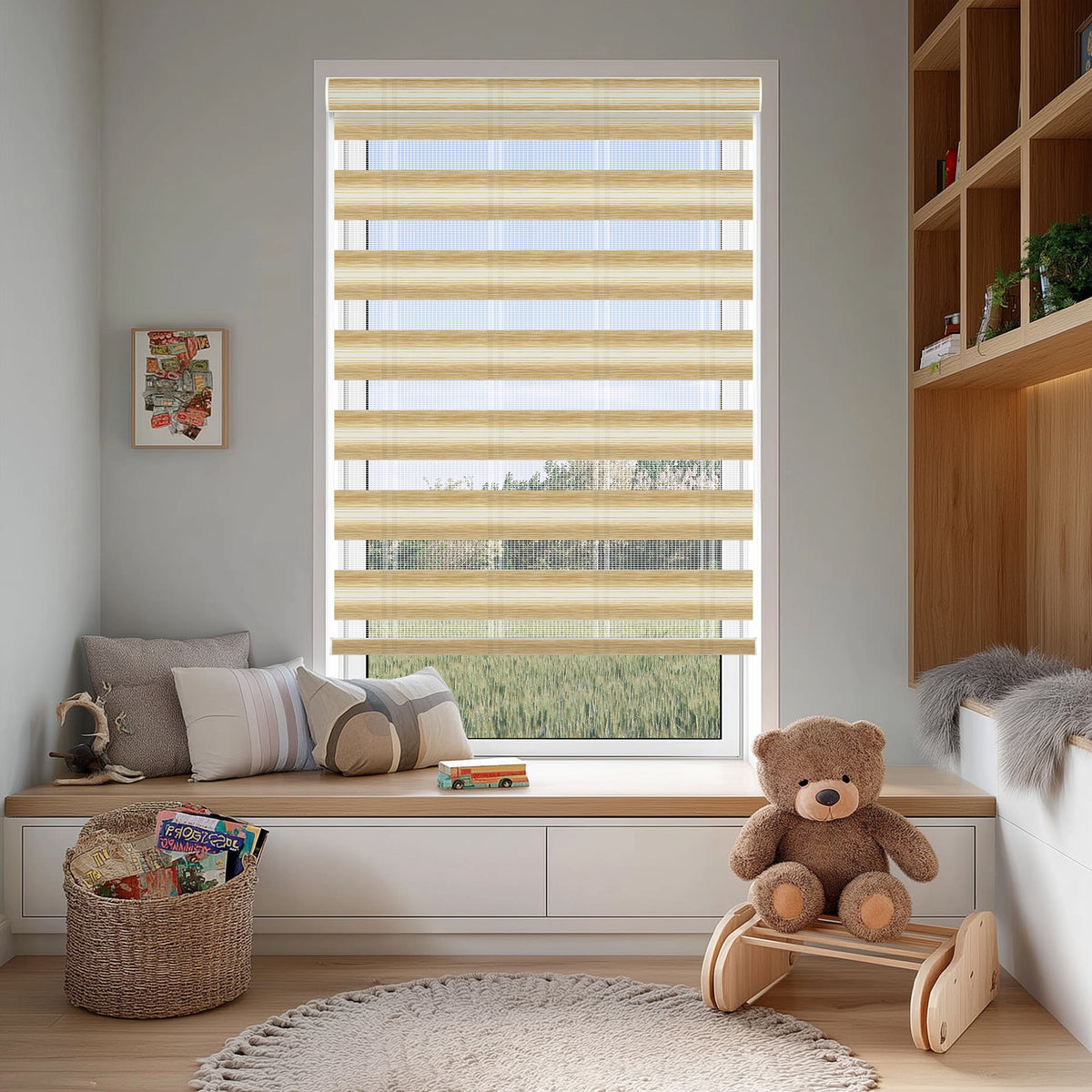 Salem Peanut Light Filtering Zebra Shade