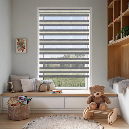 Salem Beige Gray Light Filtering Zebra Shade