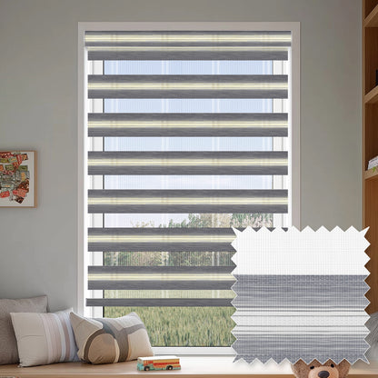 Salem Beige Gray Light Filtering Zebra Shade