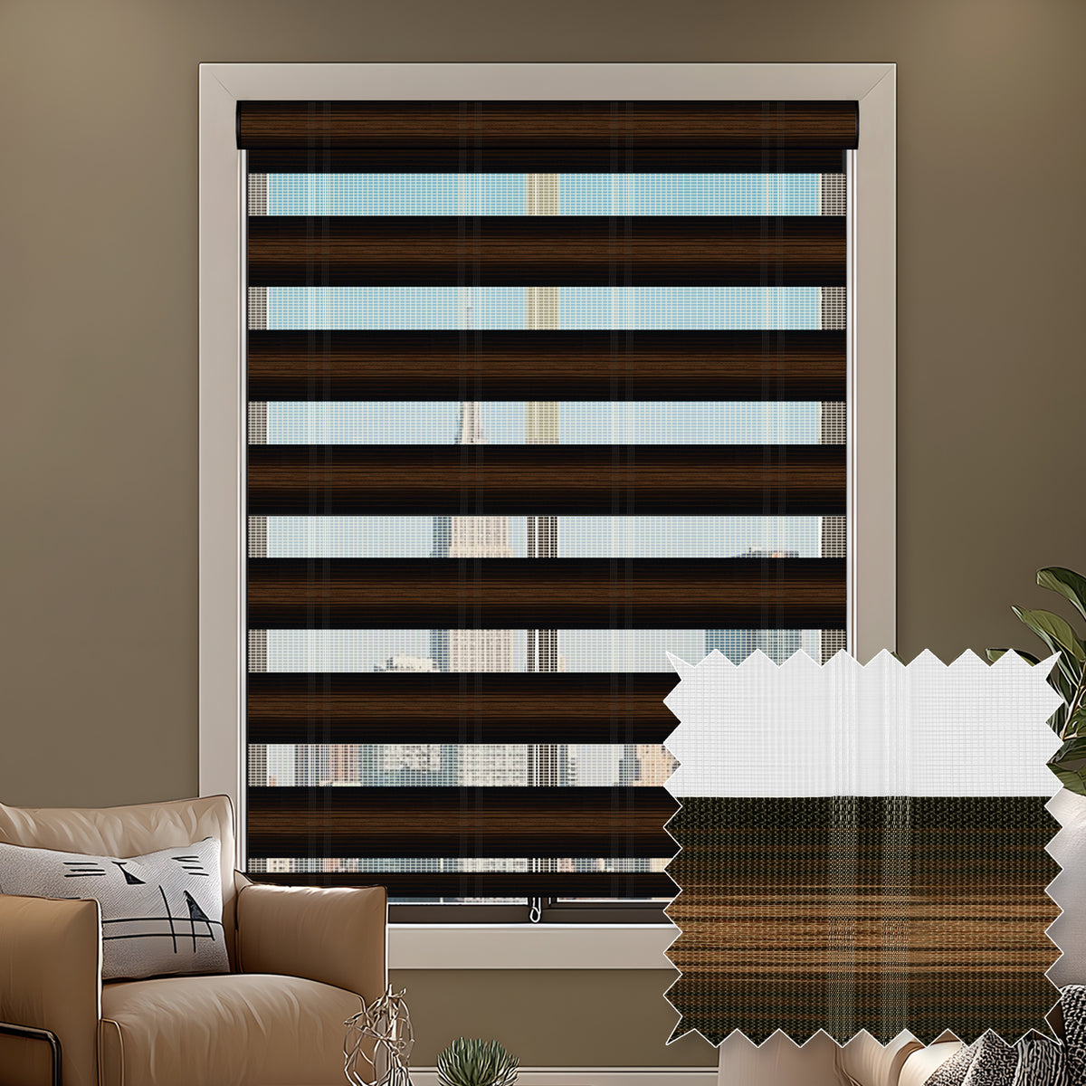 Salem Fireplace Light Filtering Zebra Shade