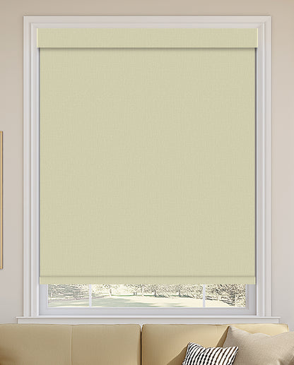 Shelley Cream Flame Retardant Blackout Roller Shades