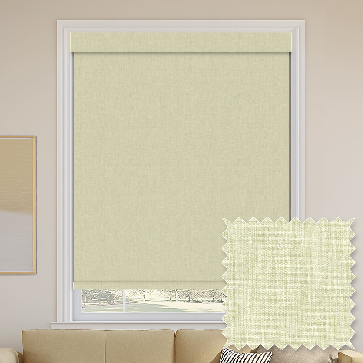 Shelley Cream Flame Retardant Blackout Roller Shades