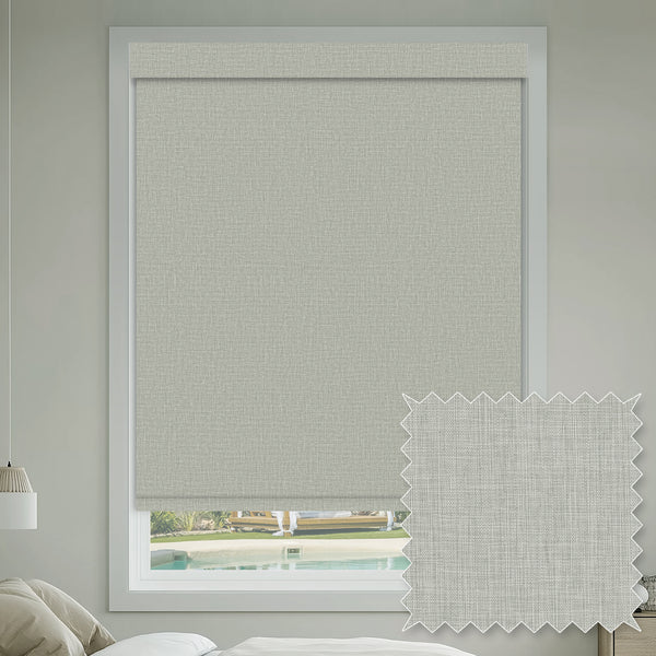Shelley Mist Flame Retardant Blackout Roller Shades