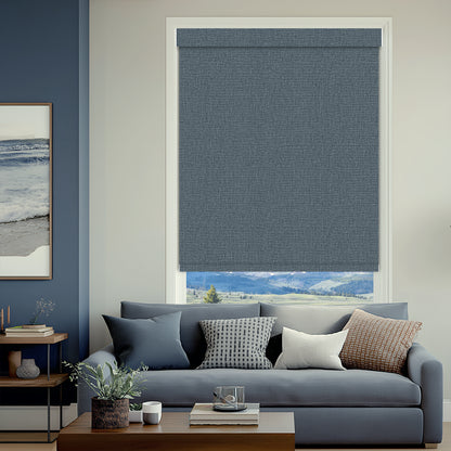 Shelley Denim Flame Retardant Blackout Roller Shades