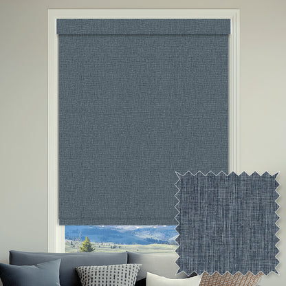 Shelley Denim Flame Retardant Blackout Roller Shades