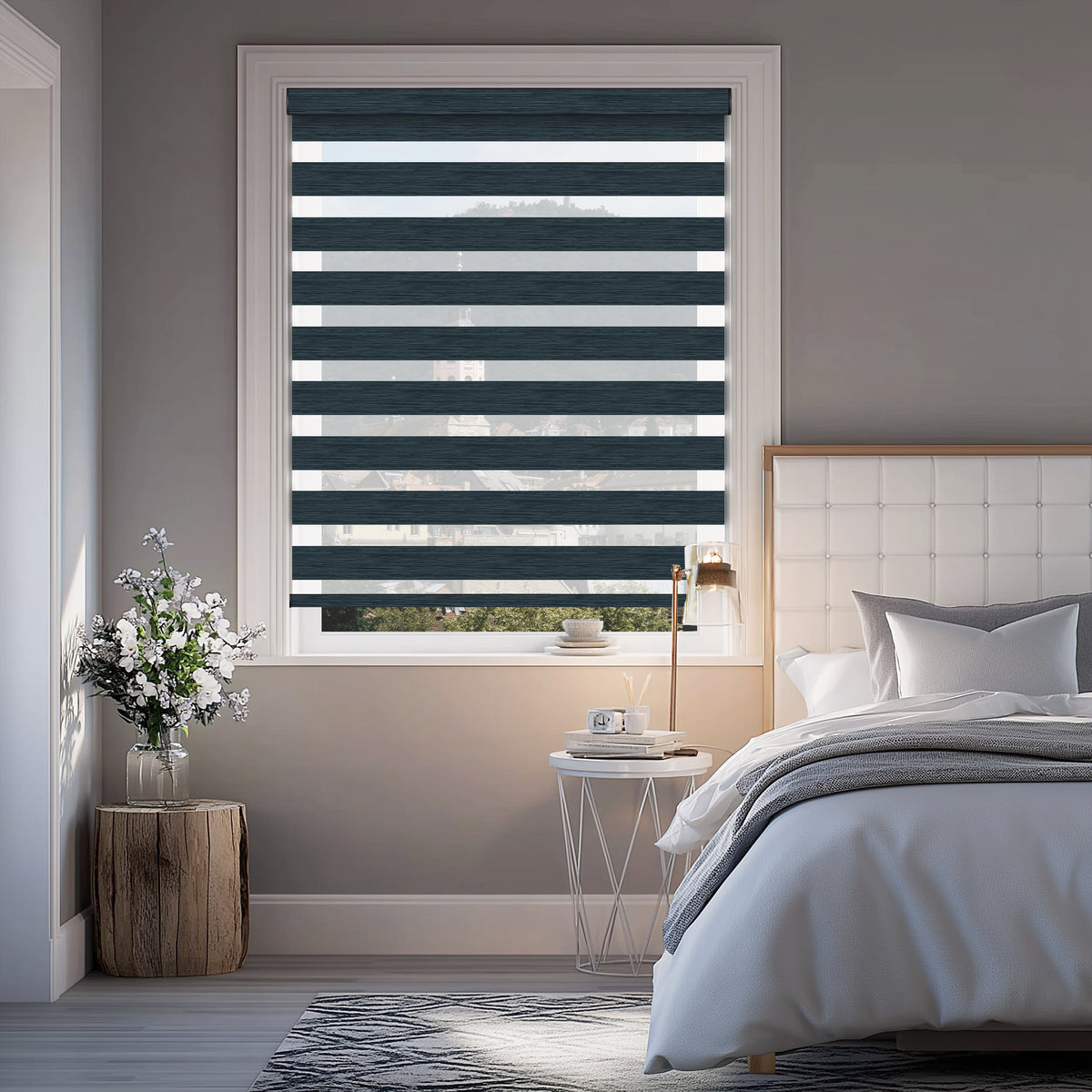 Sherborne Dark Ink Blackout Zebra Shade