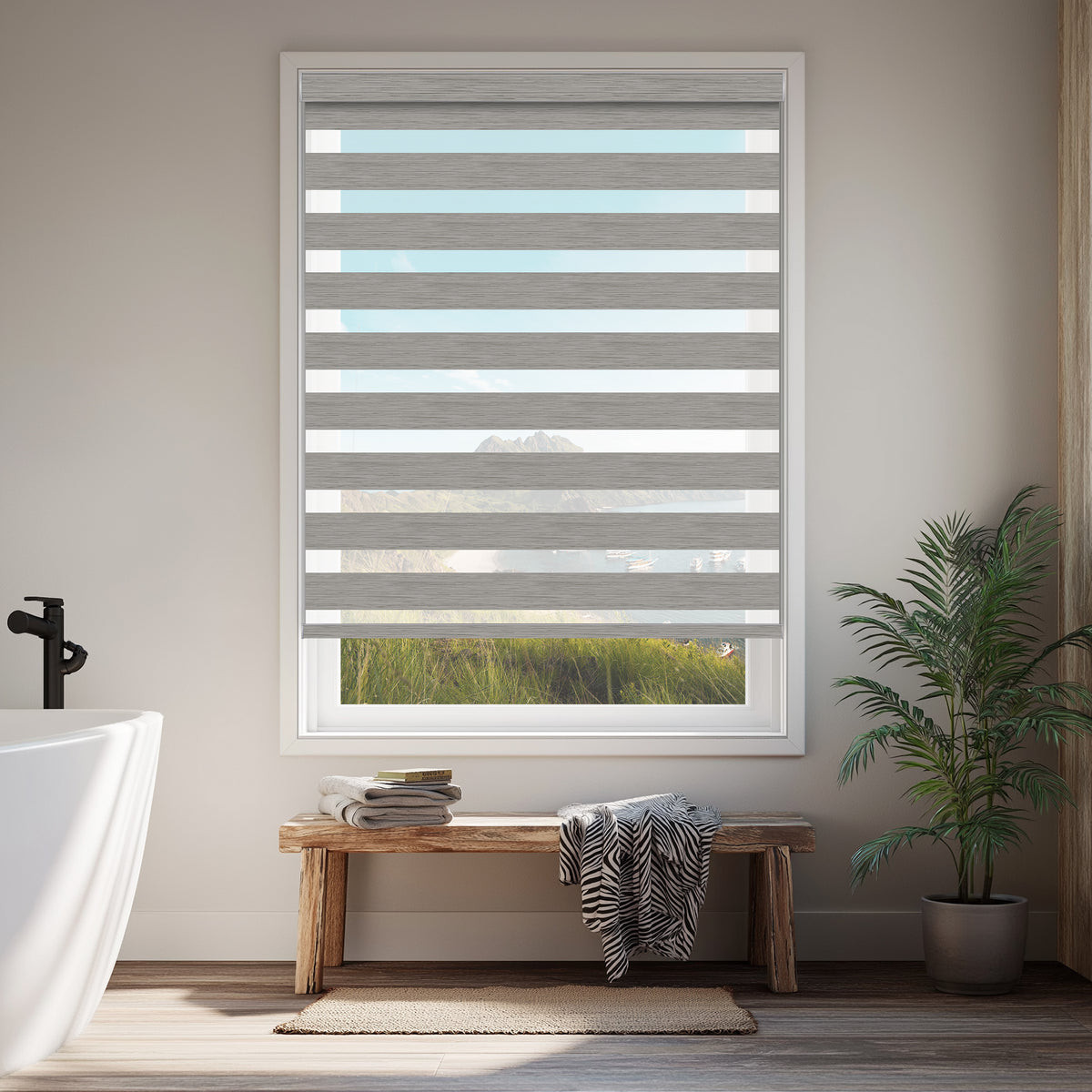 Sherborne Zinc Blackout Zebra Shade