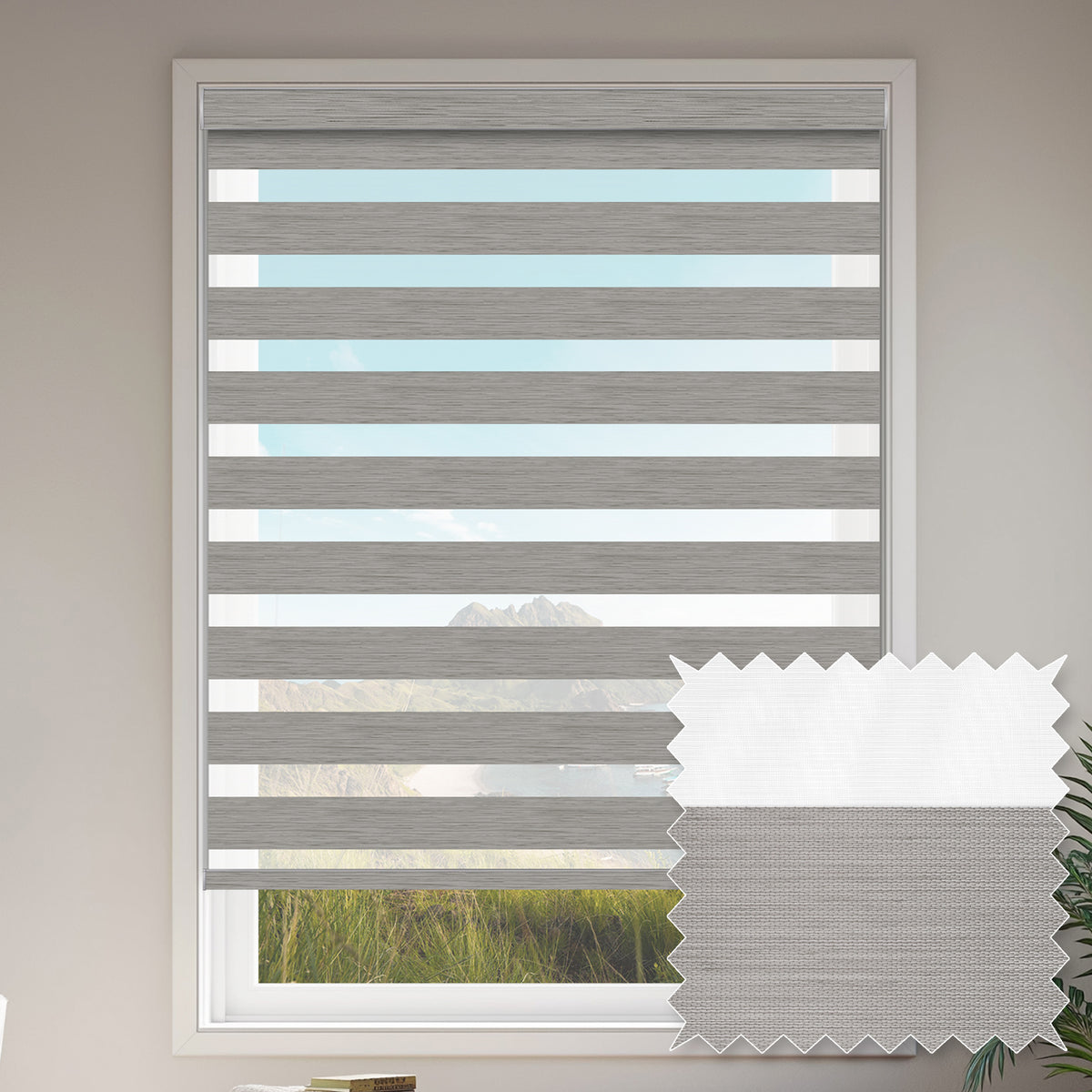 Sherborne Zinc Blackout Zebra Shade