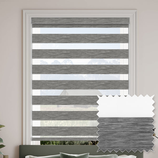 Soudro Steel Blackout Zebra Shade