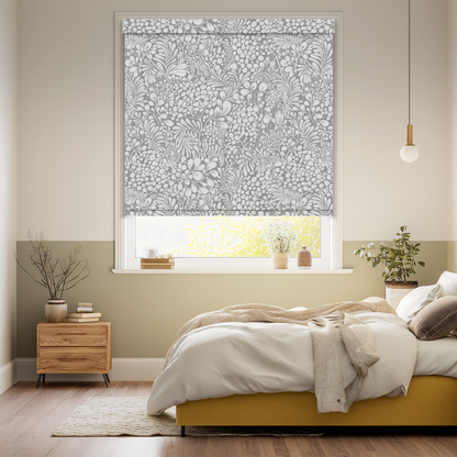 Summer Berry Grey Blackout Roller Shades
