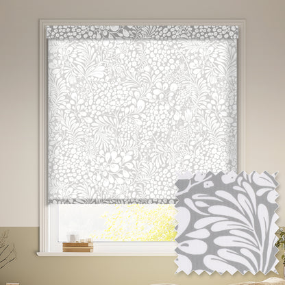 Summer Berry Grey Light Filtering Roller Shades