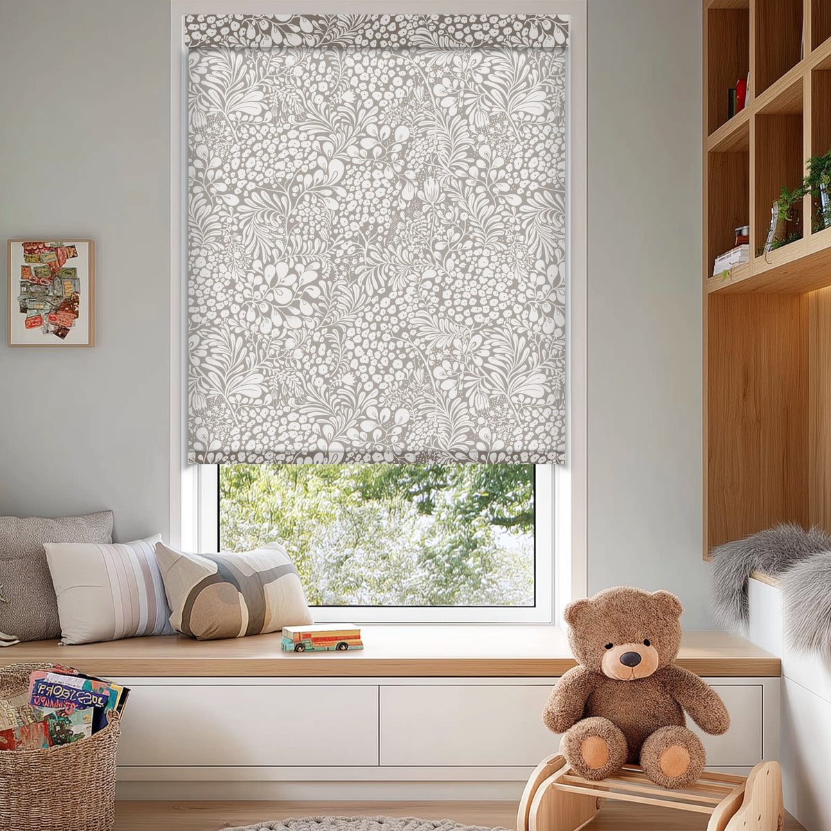 Summer Berry Mocha Light Filtering Roller Shades