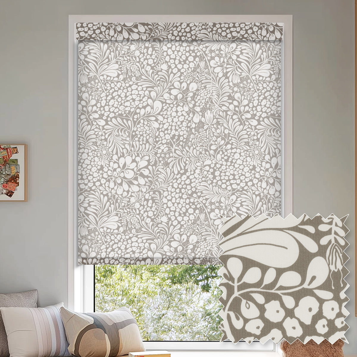 Summer Berry Mocha Light Filtering Roller Shades