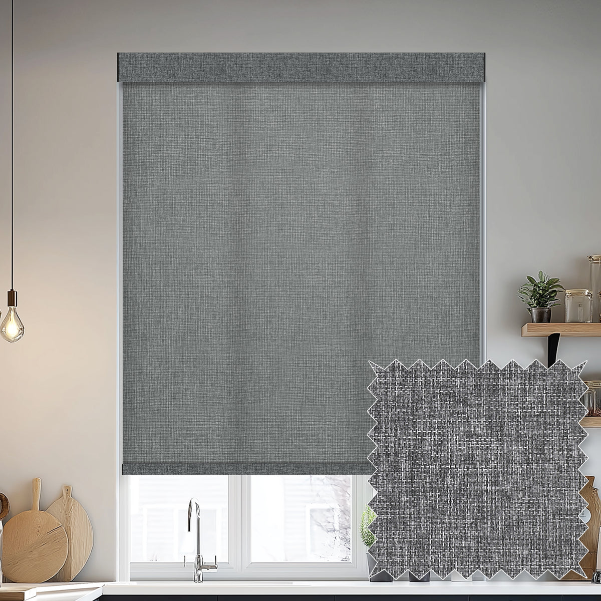 Tamora Charcoal Light Filtering Roller Shades